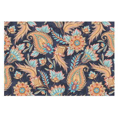 Fototapet modern pentru living Țesătură florală tradițională