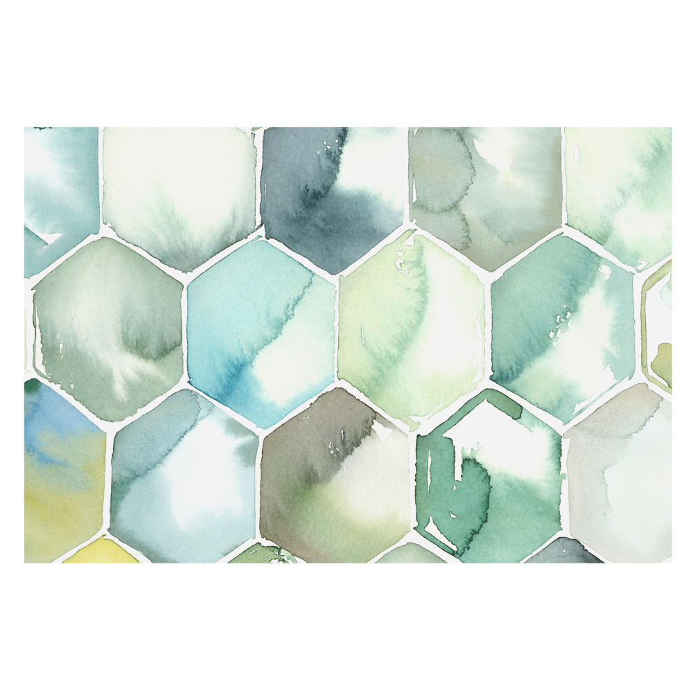 Fototapet la comandă Armonia hexagonală a acuarelei