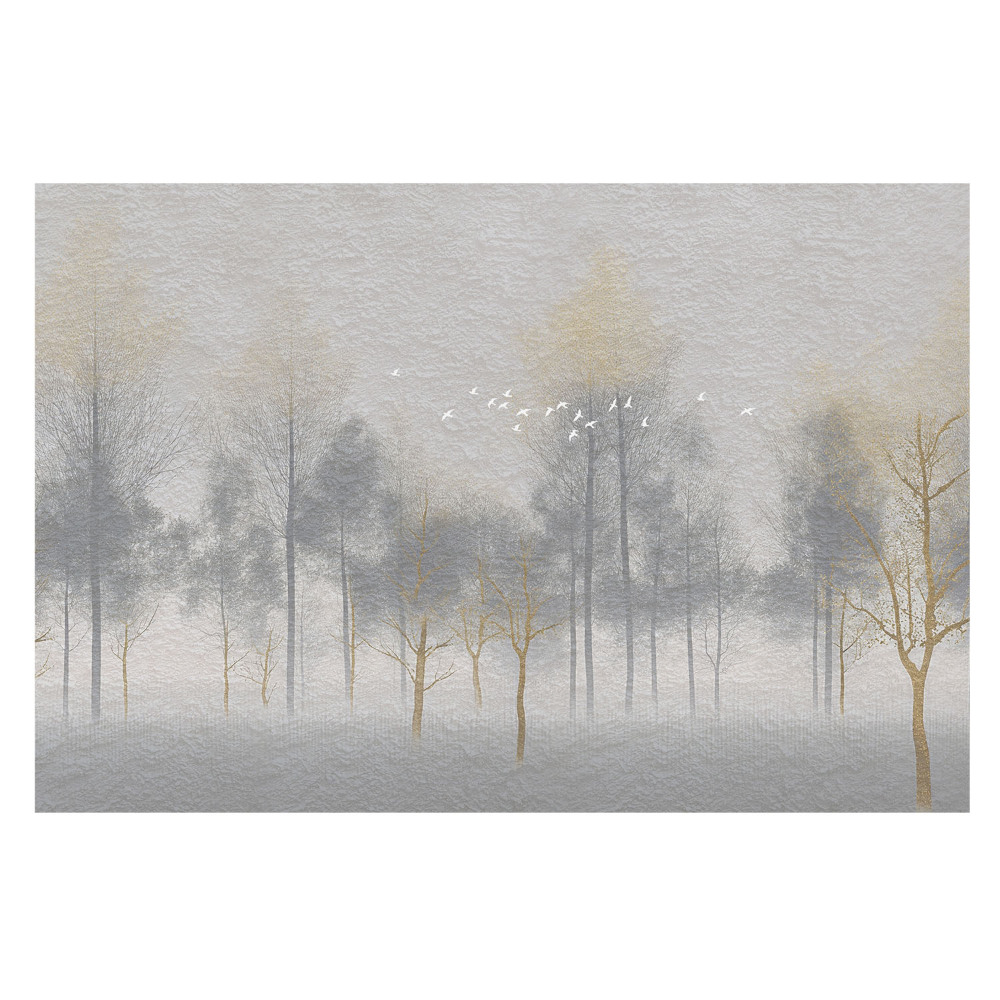 Fototapet la comandă pentru dormitor cu scenă minimalistă de pădure