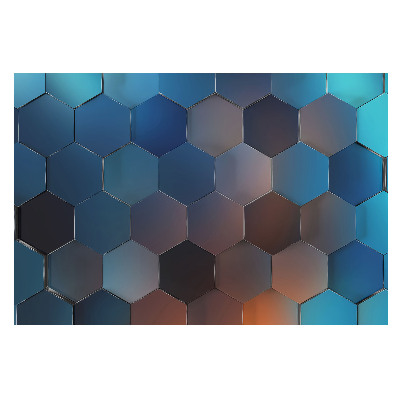 Fototapet vlies pentru dormitor Hexagone geometrice albastre