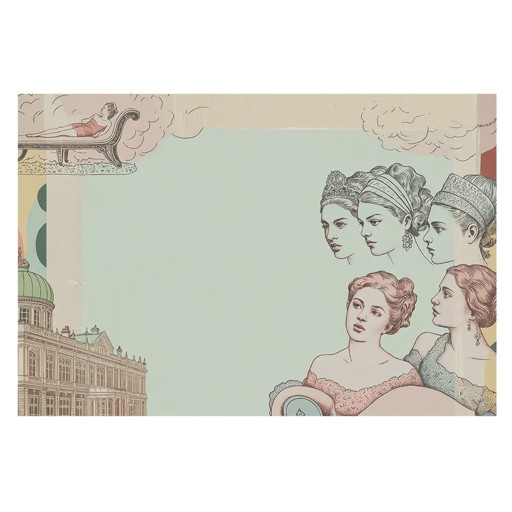 Fototapet pentru living Colaj pastel istoric