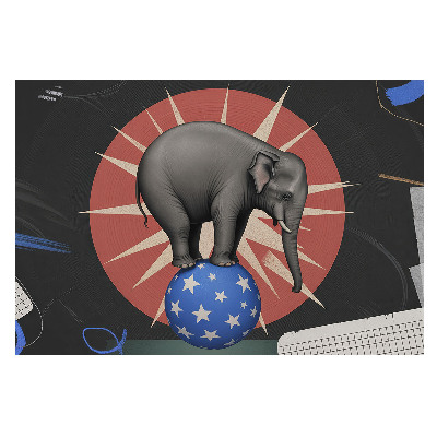 Fototapet vlies pentru dormitor Elefant de circ retro