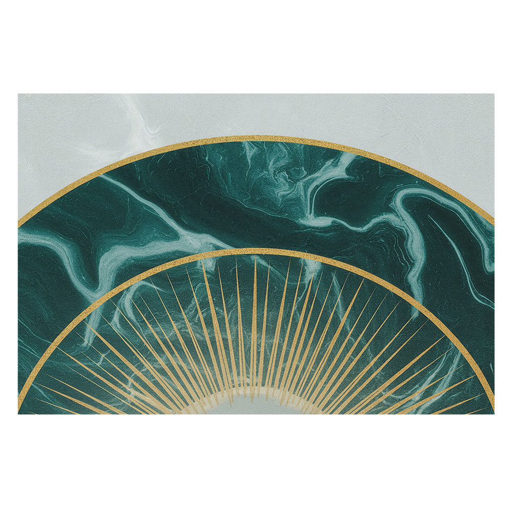 Fototapet vlies pentru living cu motiv marmură verde într-un decor elegant