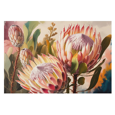 Fototapet decorativ pe perete Eleganța pastelată a florii de protea