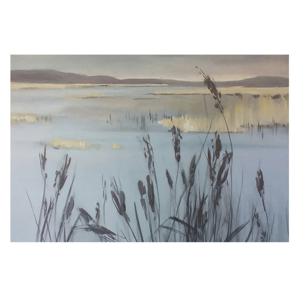 Fototapet pentru living Pace reflexivă printre stufurile lacului