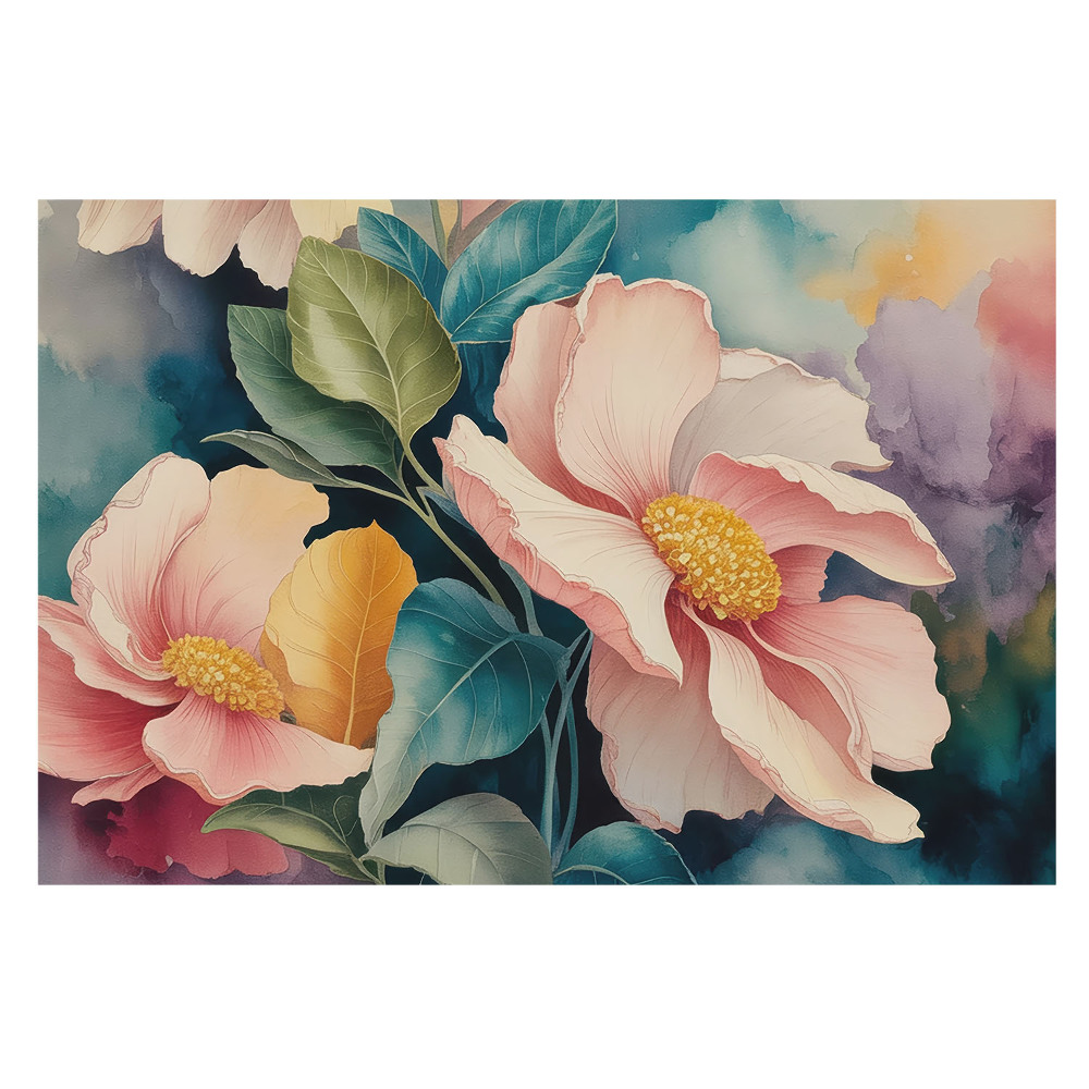 Fototapet vlies pentru copii Farmecul acuarelei al florilor pastelate