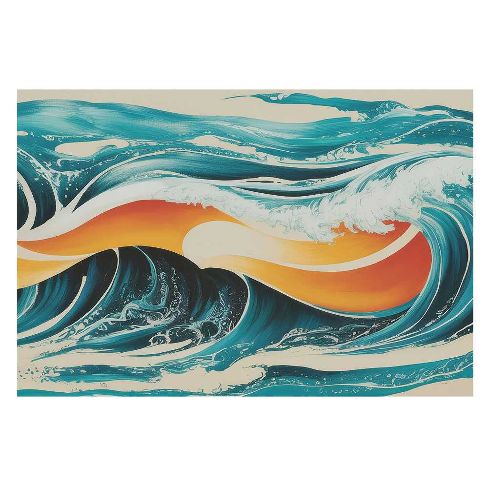 Fototapet decorativ pe perete Un ocean energic de valuri colorate
