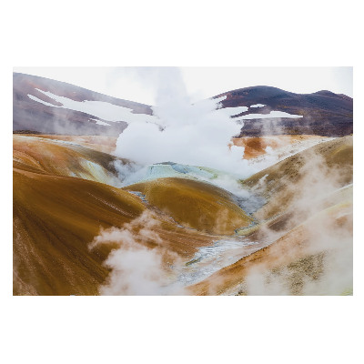 Fototapet la comandă pentru living Natura cețoasă a dealurilor colorate