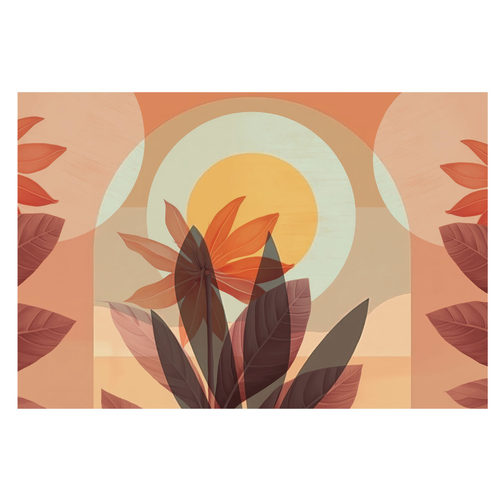 Fototapet decorativ pe perete Abstracție caldă a motivelor florale