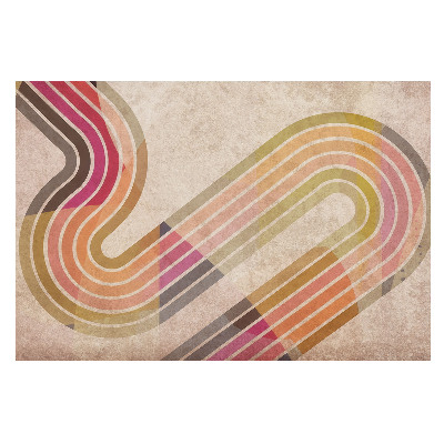 Fototapet la comandă pentru dormitor Formă abstractă de linii colorate