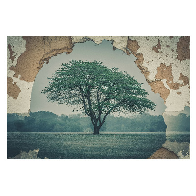 Fototapet modern la comandă Un portret nostalgic al unui copac singuratic