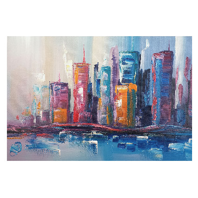 Fototapet modern pentru living O abstracție colorată a unui oraș aglomerat