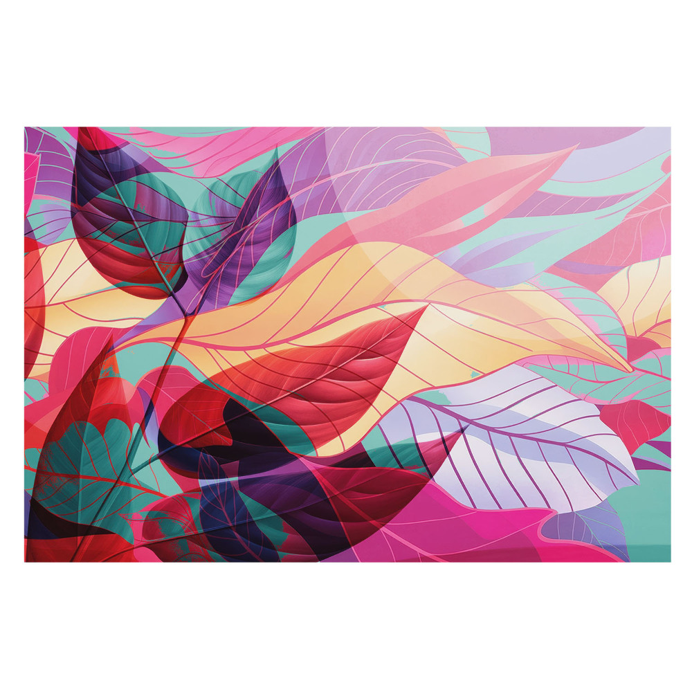 Fototapet la comandă stil abstract colorat cu frunze