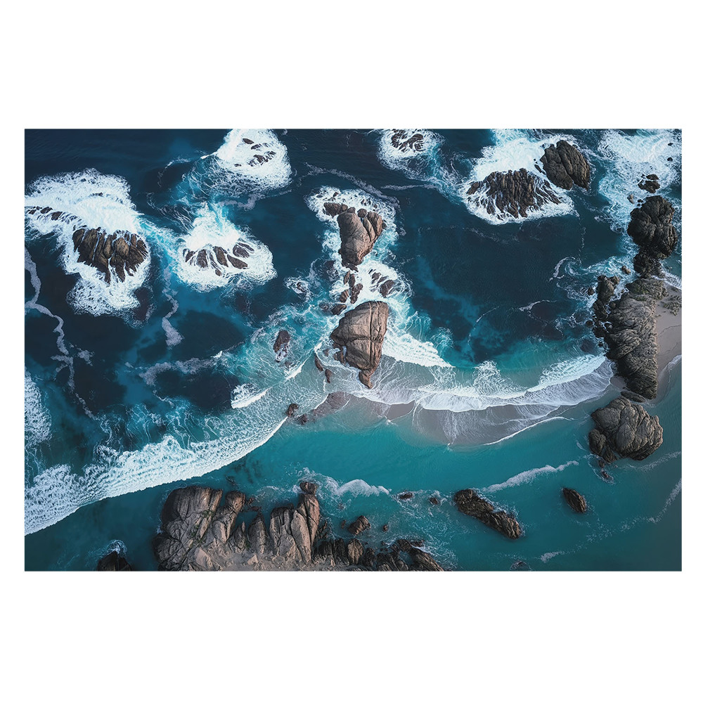 Fototapet pentru dormitor coastă stâncoasă în culori saturate