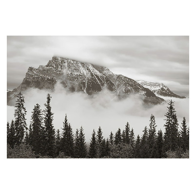 Fototapet la comandă pentru dormitor Vârfuri maiestuoase învăluite în ceață