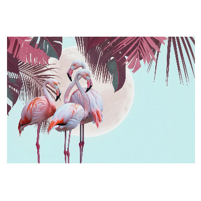 Fototapet modern Flamingo într-o retragere tropicală