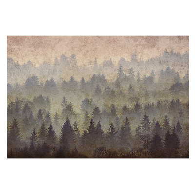 Fototapet modern la comandă O pădure atmosferică învăluită în fum