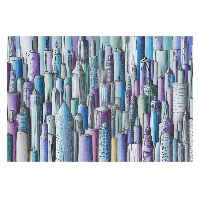 Fototapet la comandă pentru living Orizontul multicolor al unei metropole moderne
