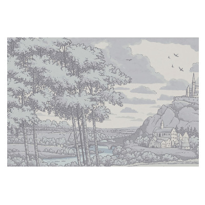 Fototapet decorativ pe perete Ilustrație clasică a unui castel din pădure