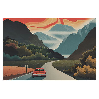 Fototapet vlies pentru living Expediție retro pe vârfuri