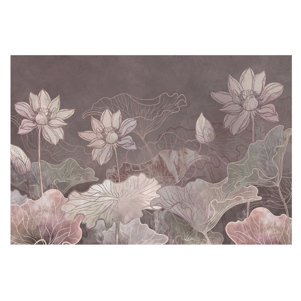 Fototapet la comandă pentru living Șicul natural al florilor de lotus
