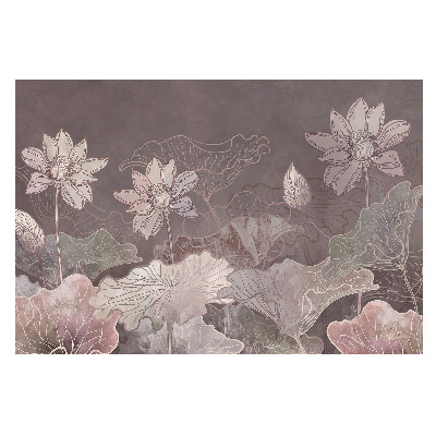 Fototapet la comandă pentru living Șicul natural al florilor de lotus