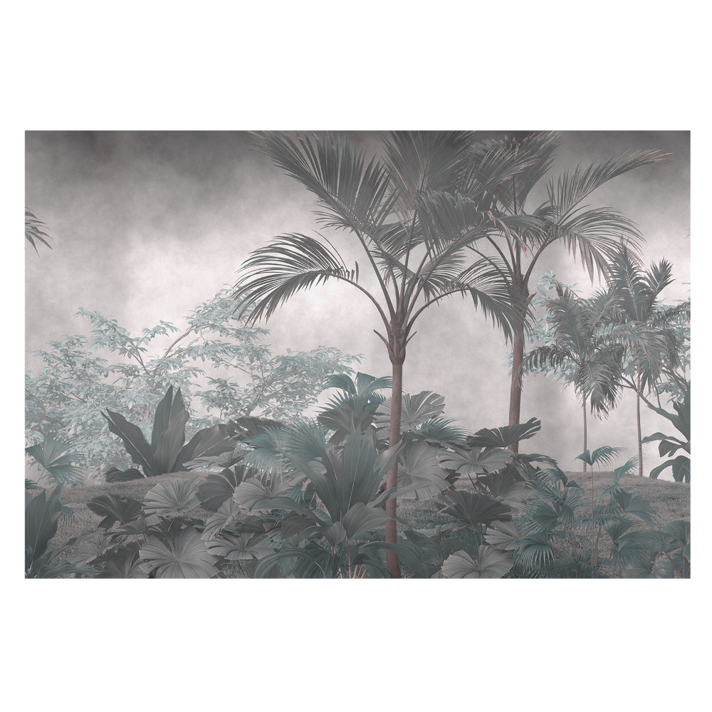 Fototapet decorativ pe perete O viziune monocromatică a unei jungle tropicale