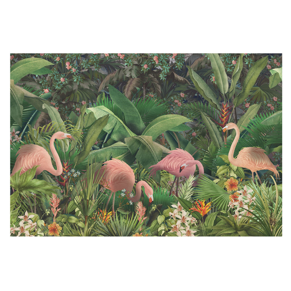 Fototapet pentru living Farmecul exotic al flamingo-urilor