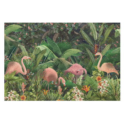 Fototapet pentru living Farmecul exotic al flamingo-urilor