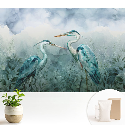Tapet Bird chic în verde
