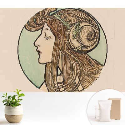 Tapet Profilul unei doamne în stil Art Nouveau