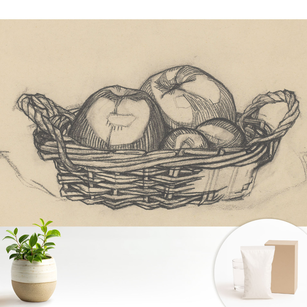 Fototapet modern cu desenul unui coș cu fructe