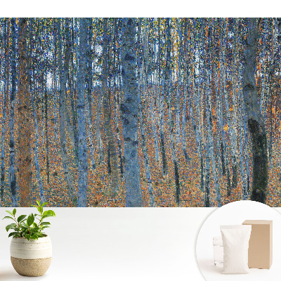 Fototapet vlies pentru living Pădure mistică de mesteacăn