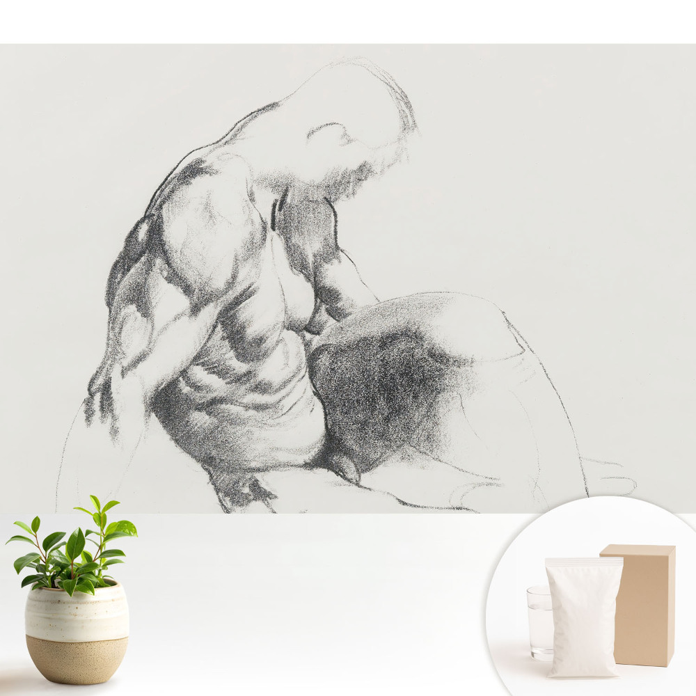 Fototapet modern pentru living Desen clasic al unei figuri masculine