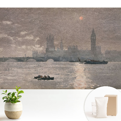 Fototapet vlies pentru living Reflexii nocturne pe râu