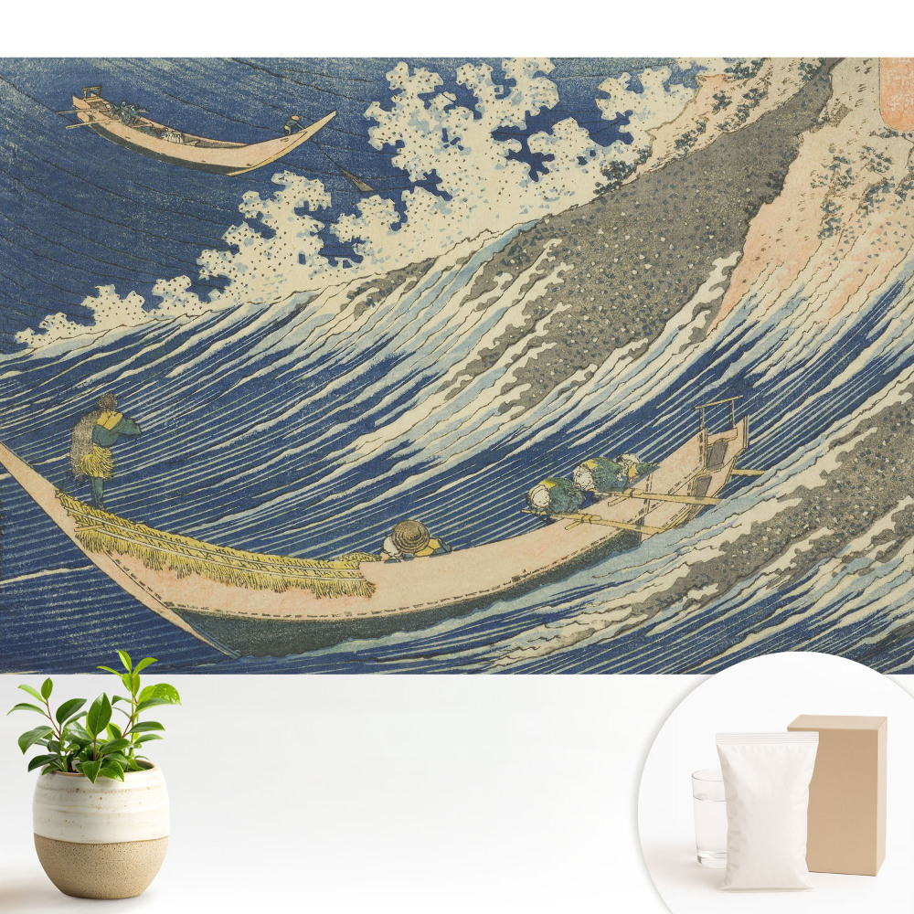 Tapet foto decorativ Bărci japoneze pe valuri