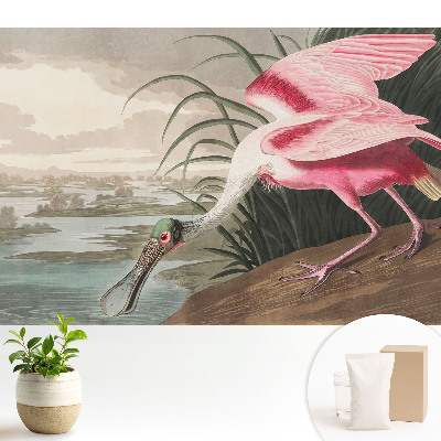 Tapet foto pe vlies Flamingo exotic deasupra apei