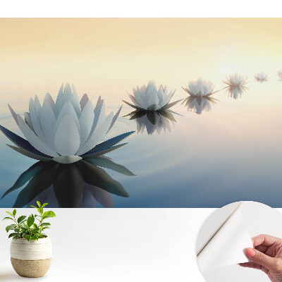 Tapet vinil Flori de lotus pe val