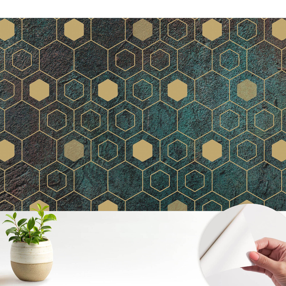 Fototapet pentru copii Hexagone geometrice întunecate