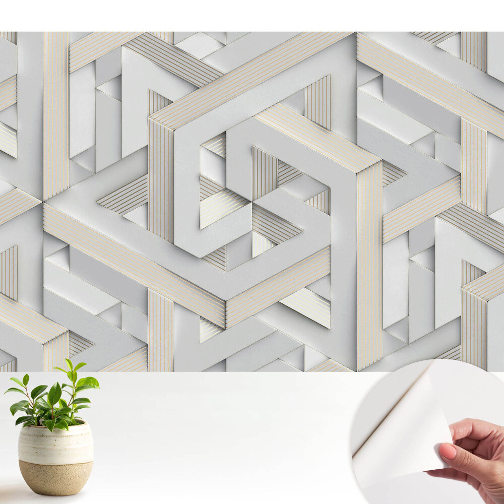 Tapet pentru camera copiilor cu iluzie geometrică tridimensională