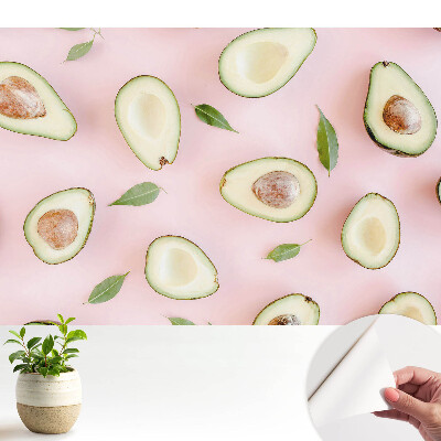 Tapet foto autoadeziv Avocado pe fundal roz