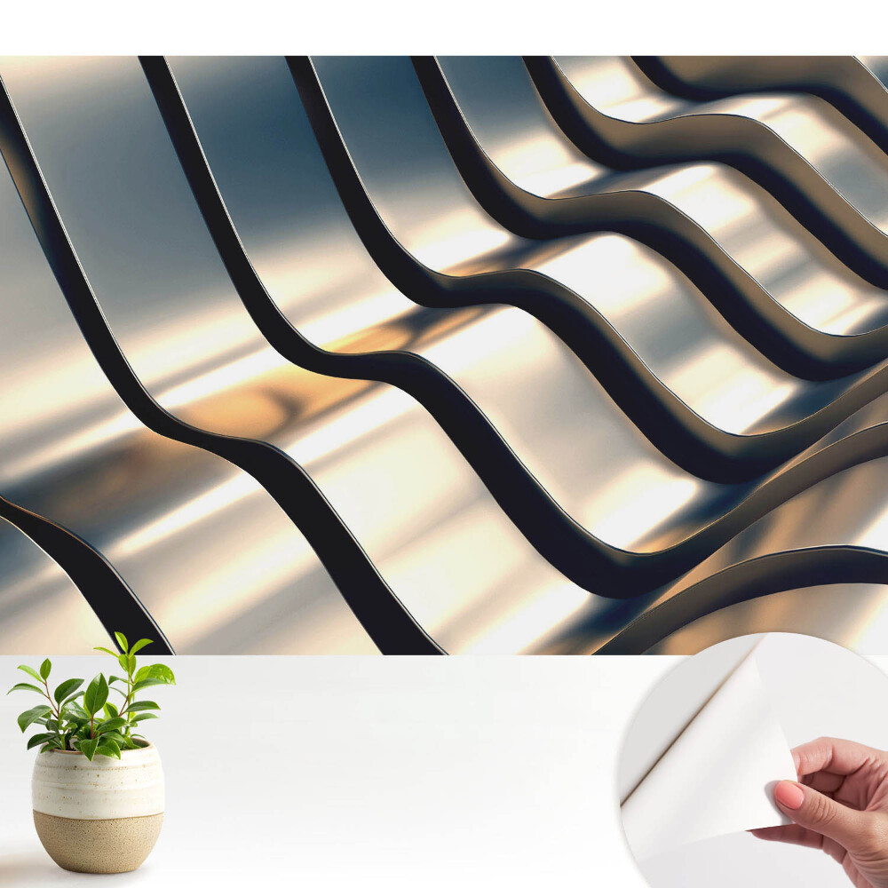 Fototapet autoadeziv pentru living Valuri metalice moderne