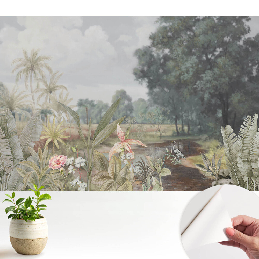 Fototapet autoadeziv pentru camera copiilor Oază tropicală verde
