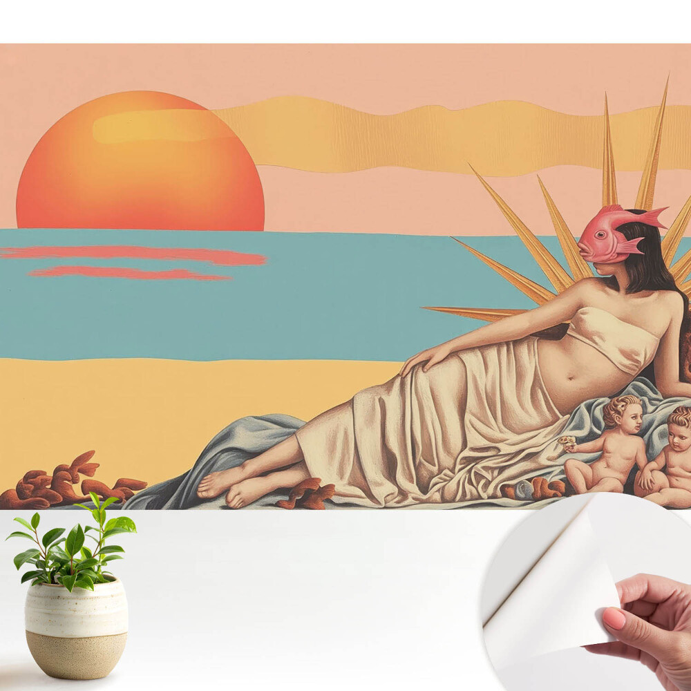 Tapet autoadeziv Apus de soare pastelat suprarealist