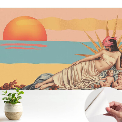 Tapet autoadeziv Apus de soare pastelat suprarealist