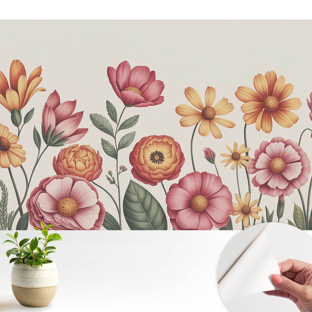Fototapet autoadeziv pentru dormitor Eleganță florală clasică