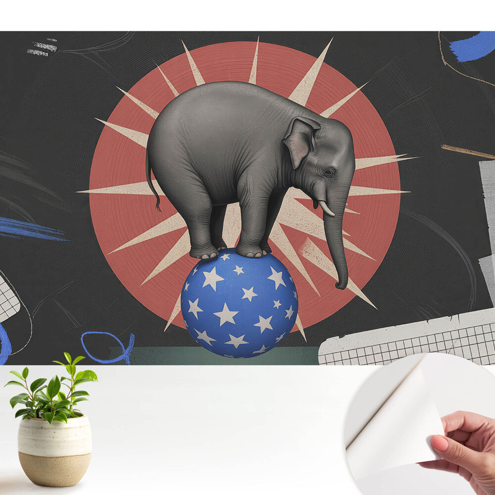 Tapet foto autoadeziv Elefant de circ retro