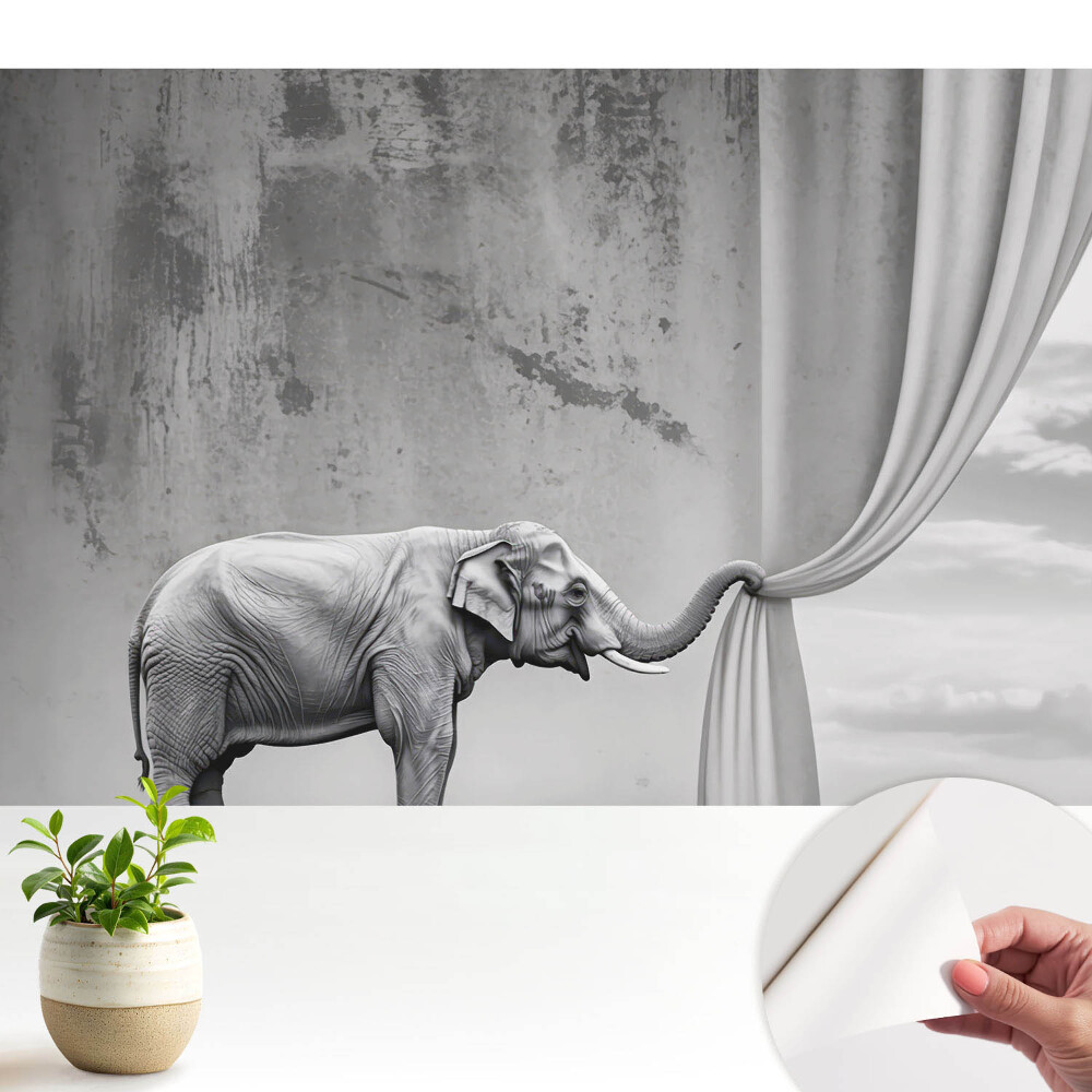 Fototapet pentru camera copiilor cu imaginea unui elefant într-o lume de vis