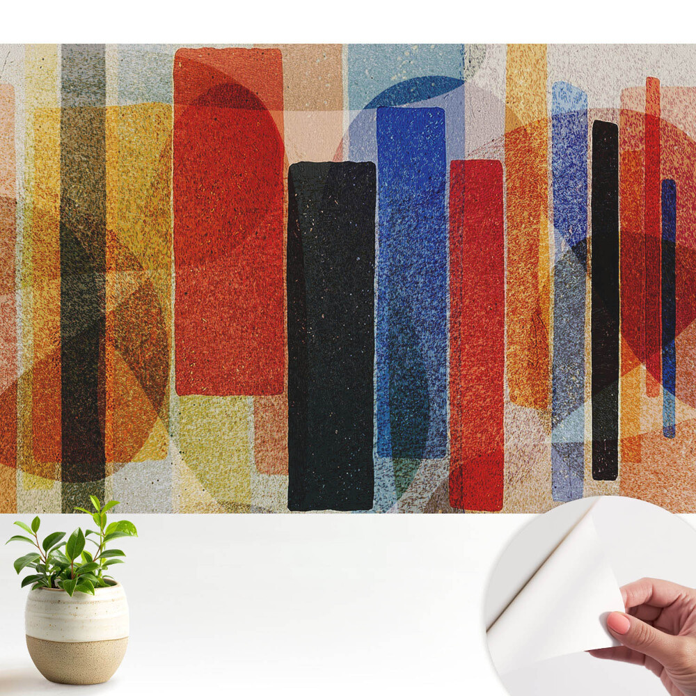 Tapet autocolant perete Abstracție colorată a formelor geometrice