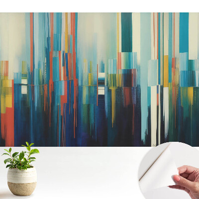 Fototapet autoadeziv pentru living Dungi verticale de abstracție colorată